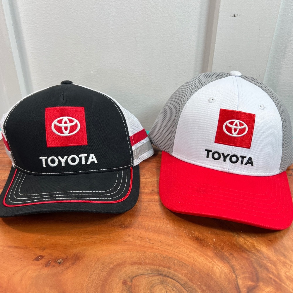 Toyota TRD Trucker Hat Lot 2 Snapback Mesh Racing Caps Black White Red Mens